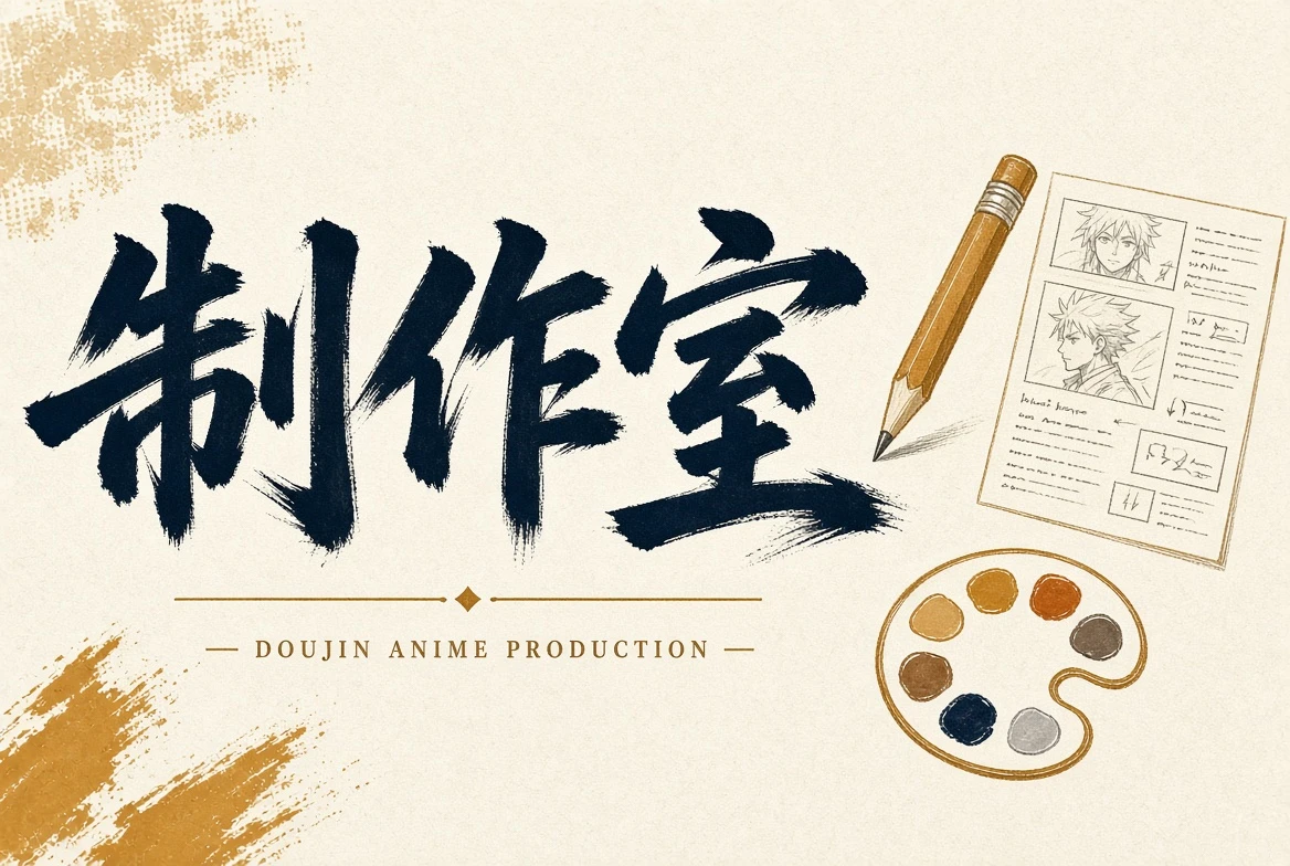 动漫制作室分镜与色彩观察画面